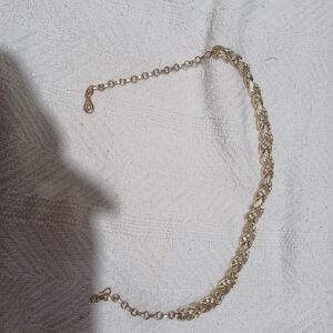 Vintage Christina Collection Gold Tone Rhinestone Leaf Choker